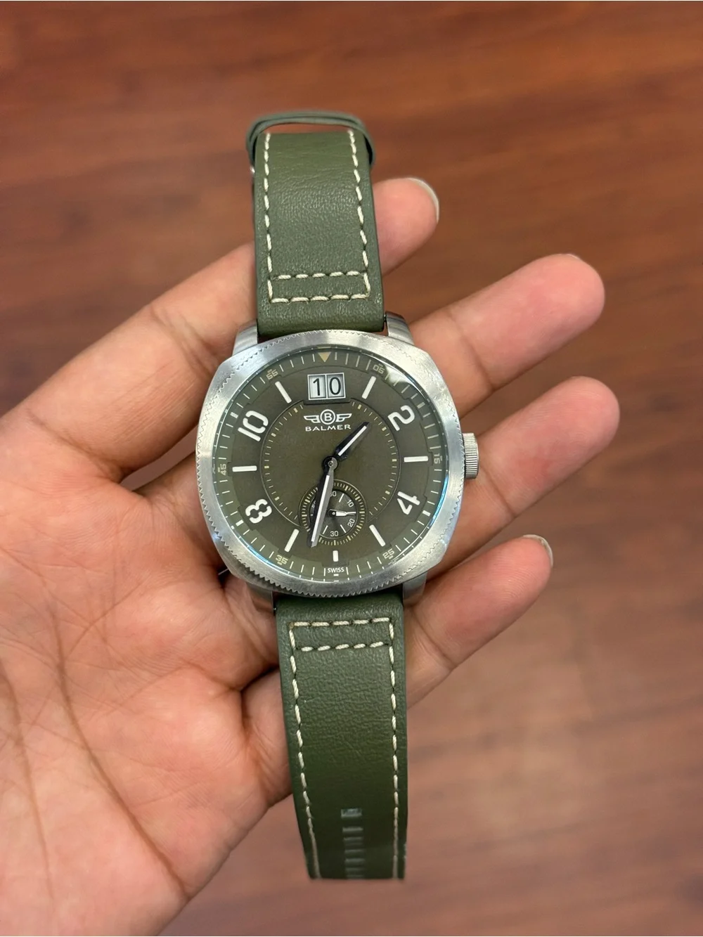 Balmer Olive Green Men's leather strap Wristwatch